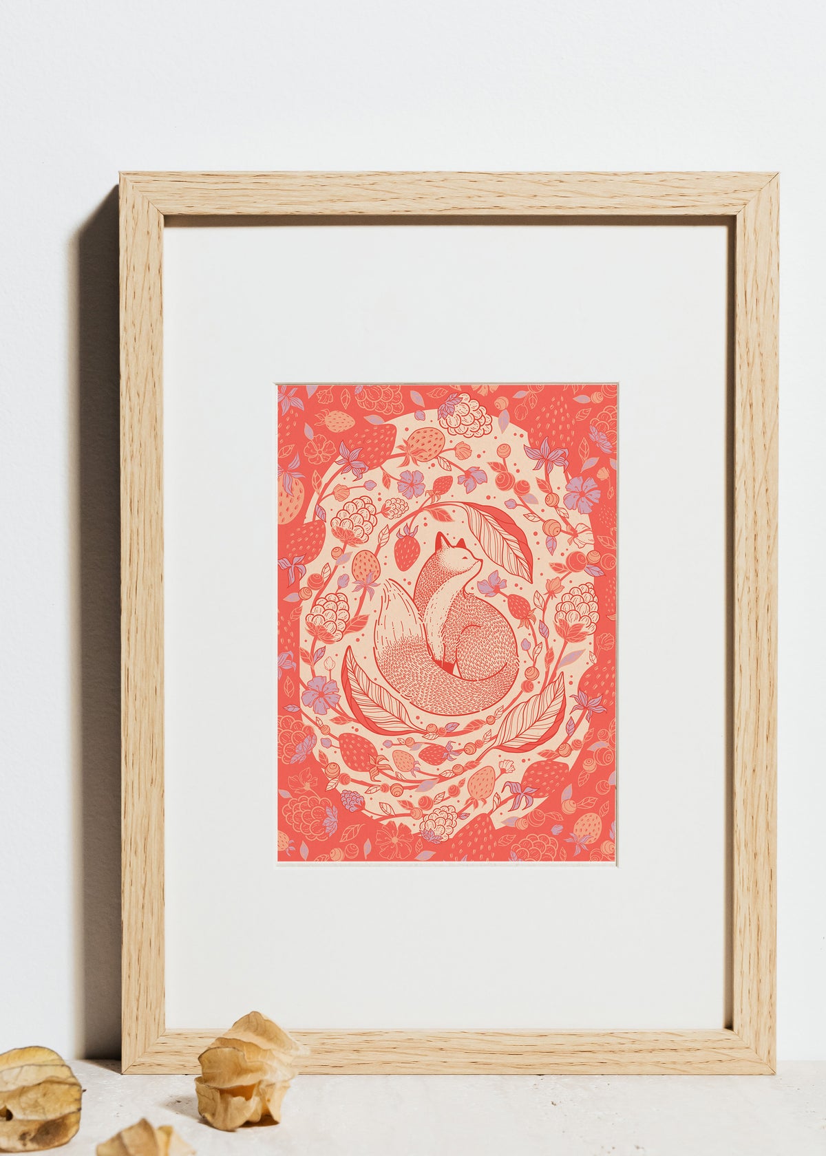 Fox&Berry Art Print Postcard