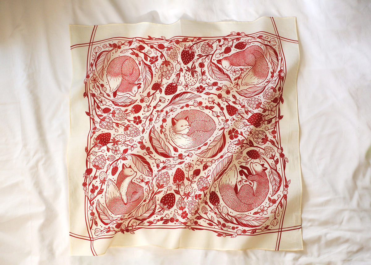 Fox&Berry Bandana Scarf (Off-White)