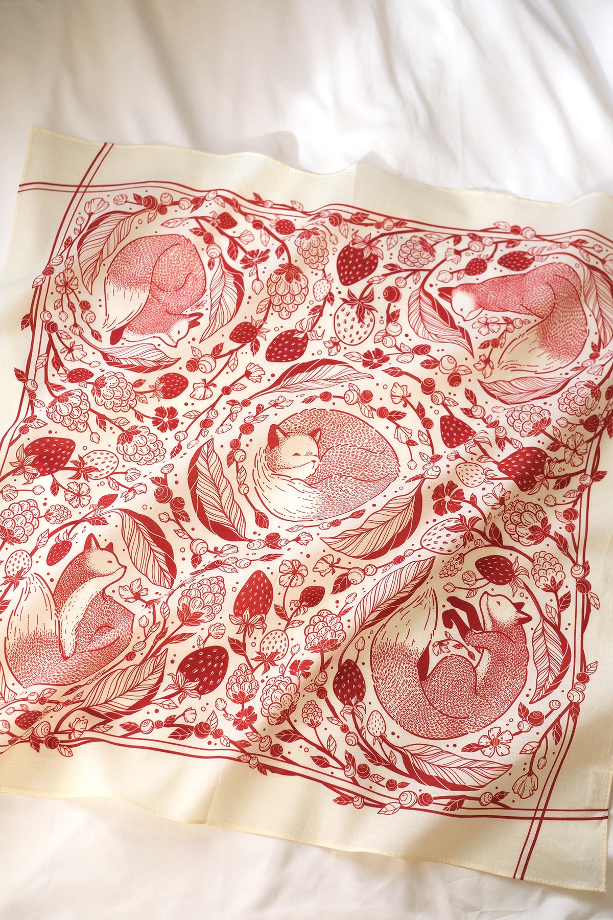 Fox&Berry Bandana Scarf (Off-White)