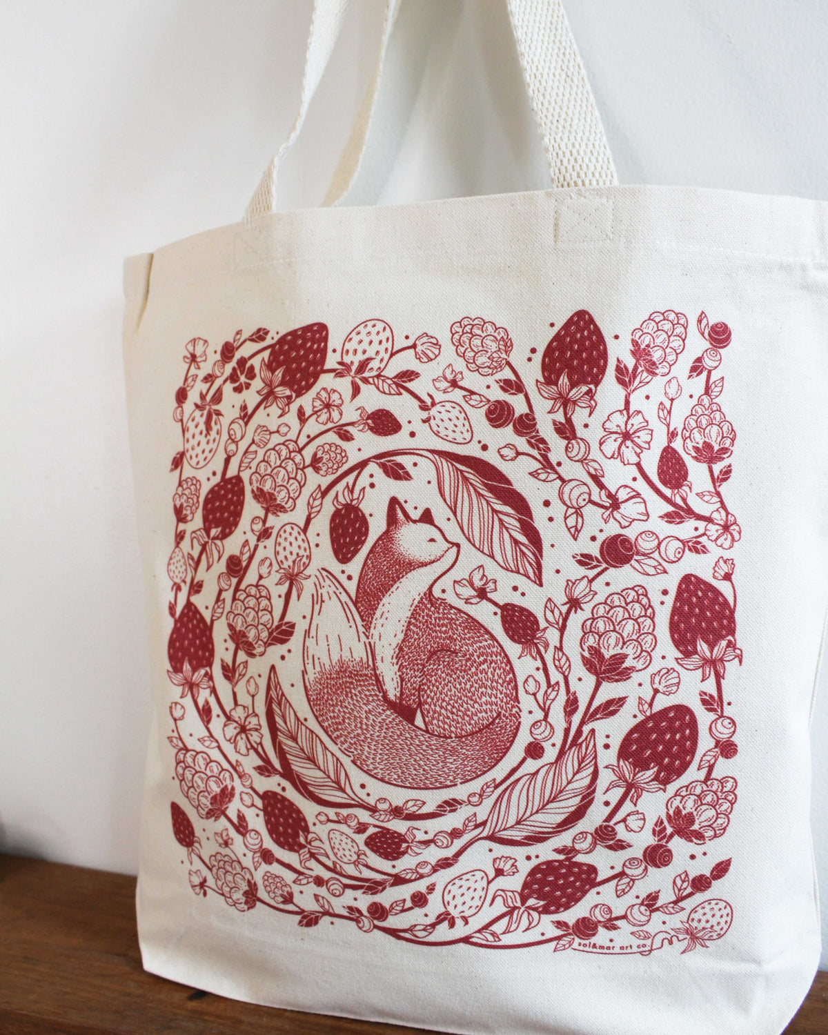 Fox&Berry Tote Bag + Bandana Gift Set (Off-White) (Copy) Tote bag