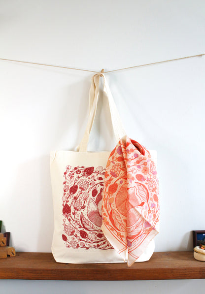 Fox&Berry Tote Bag + Bandana Gift Set (Blush)