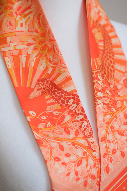 Giraffe, Safari Art  Silk Twilly