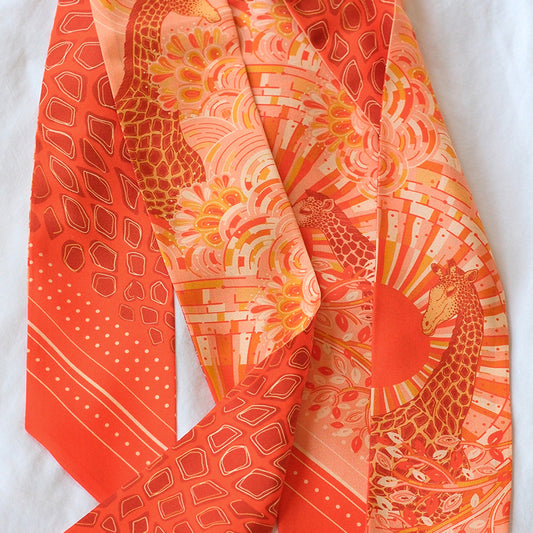 Giraffe, Safari Art  Silk Twilly