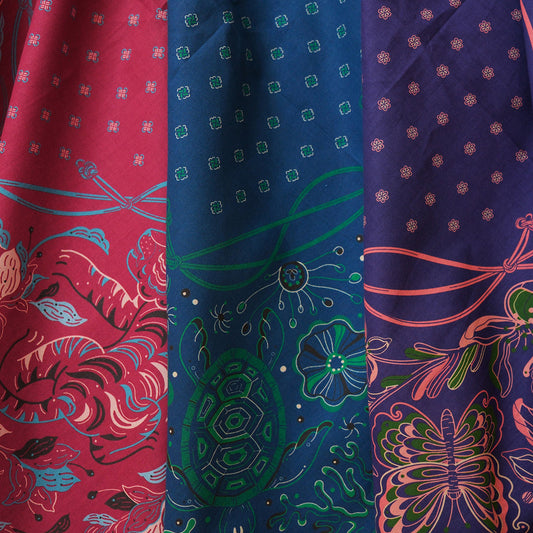 Bold Tones — Tiger, Butterfly & Turtle Bandana Set of 3 — Korean Knot Art Collection