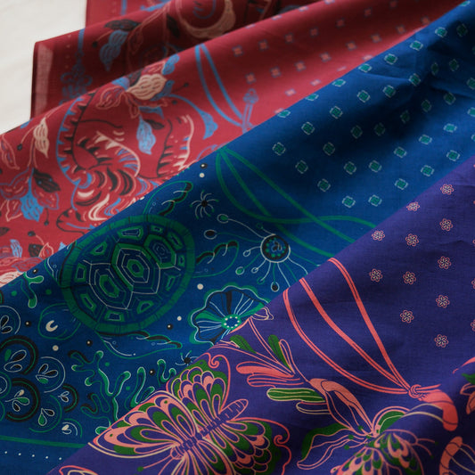 Bold Tones — Tiger, Butterfly & Turtle Bandana Set of 3 — Korean Knot Art Collection