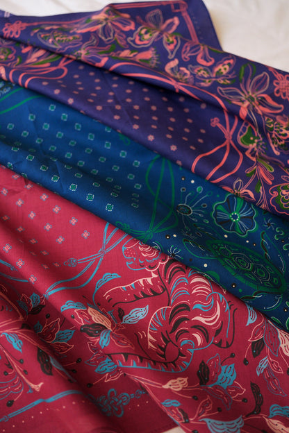 Bold Tones — Tiger, Butterfly & Turtle Bandana Set of 3 — Korean Knot Art Collection