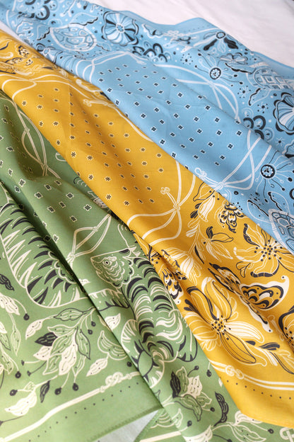 Earthy Tones — Tiger, Butterfly & Turtle Bandana Set of 3 — Korean Knot Art Collection