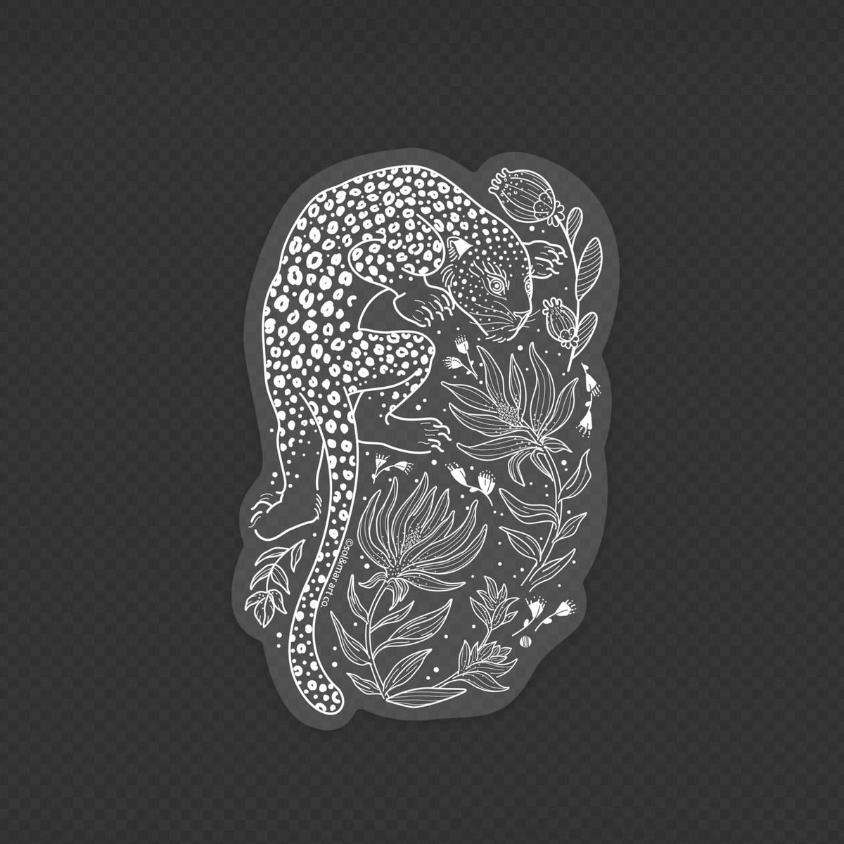 Leopard Line Art Sticker 01 Decorative Stickers