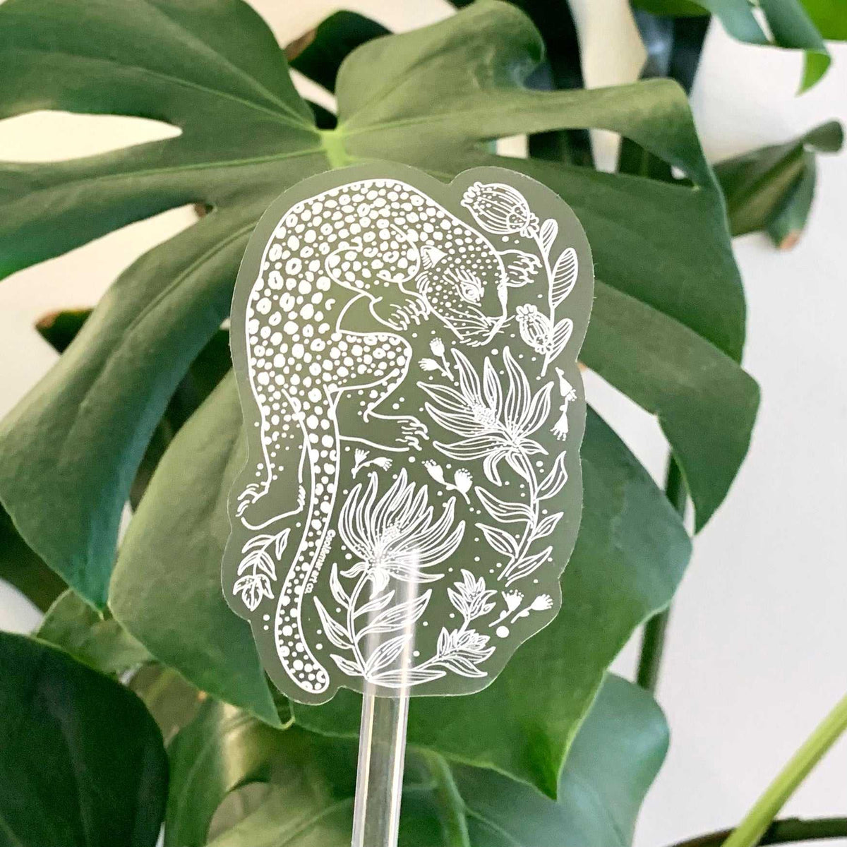 Leopard Line Art Sticker 01 Decorative Stickers