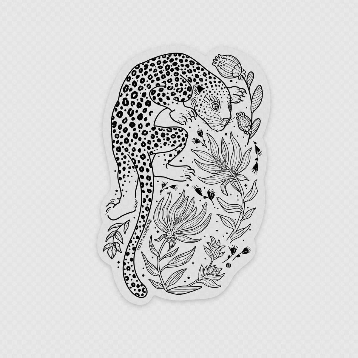 Leopard Line Art Sticker 01 Decorative Stickers