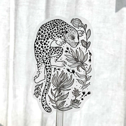 Leopard Line Art Sticker 01 Decorative Stickers
