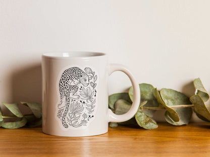 Leopard Line Art Sticker 01 Decorative Stickers