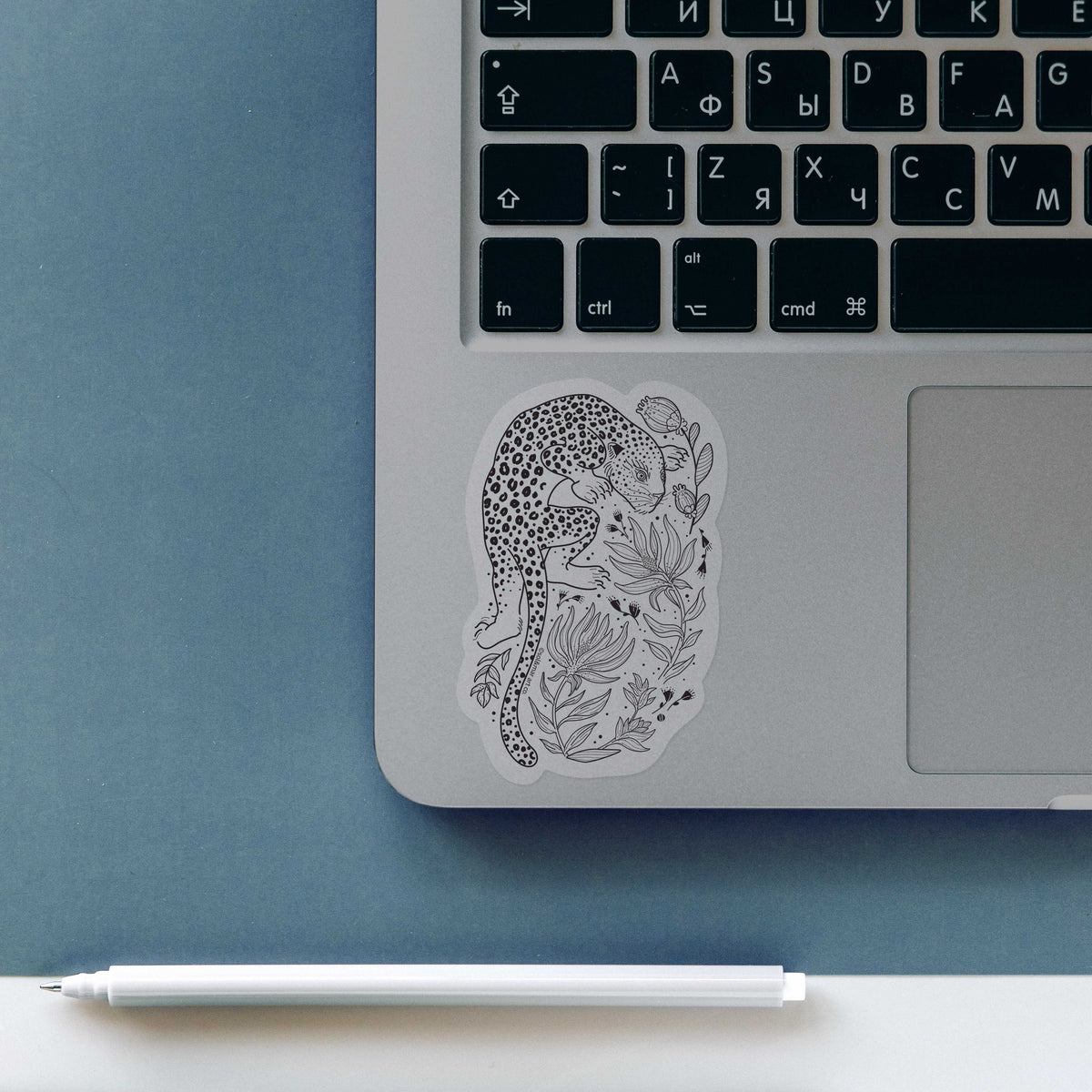 Leopard Line Art Sticker 01 Decorative Stickers