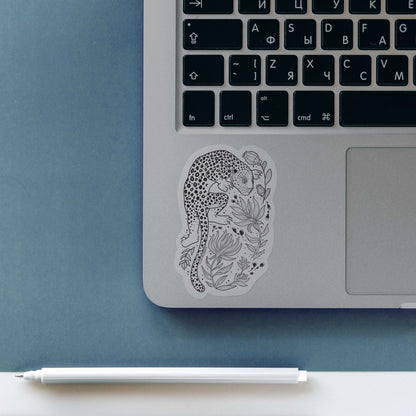 Leopard Line Art Sticker 01 Decorative Stickers
