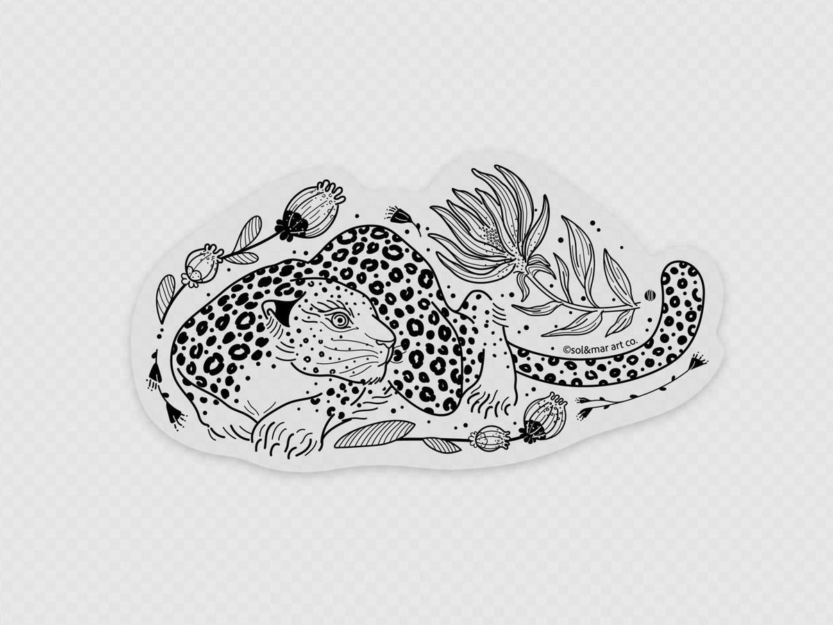Leopard Line Art Sticker 02 Decorative Stickers