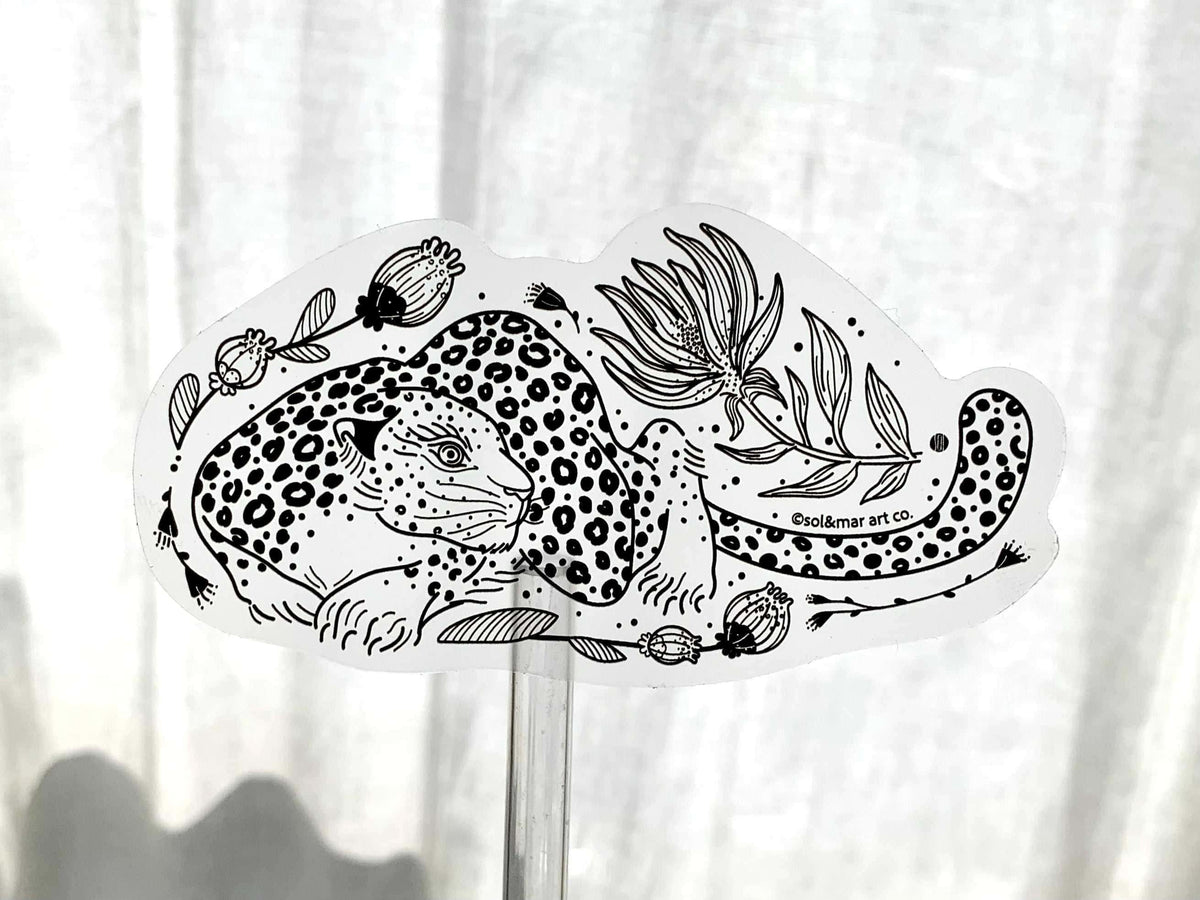 Leopard Line Art Sticker 02 Decorative Stickers