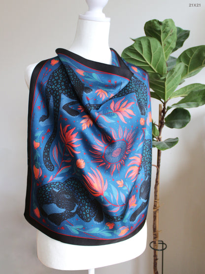 Leopard, and the Sun Silk Twill Scarf