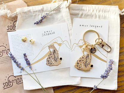 Leopard Enamel Keychain + Pin Set Keychains