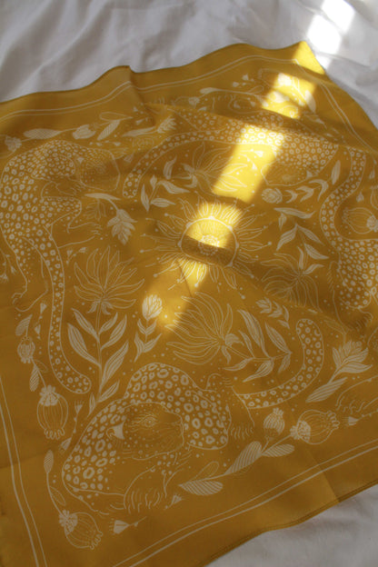 Leopard, and the Sun Bandana Scarf (Mustard) Bandana Scarf