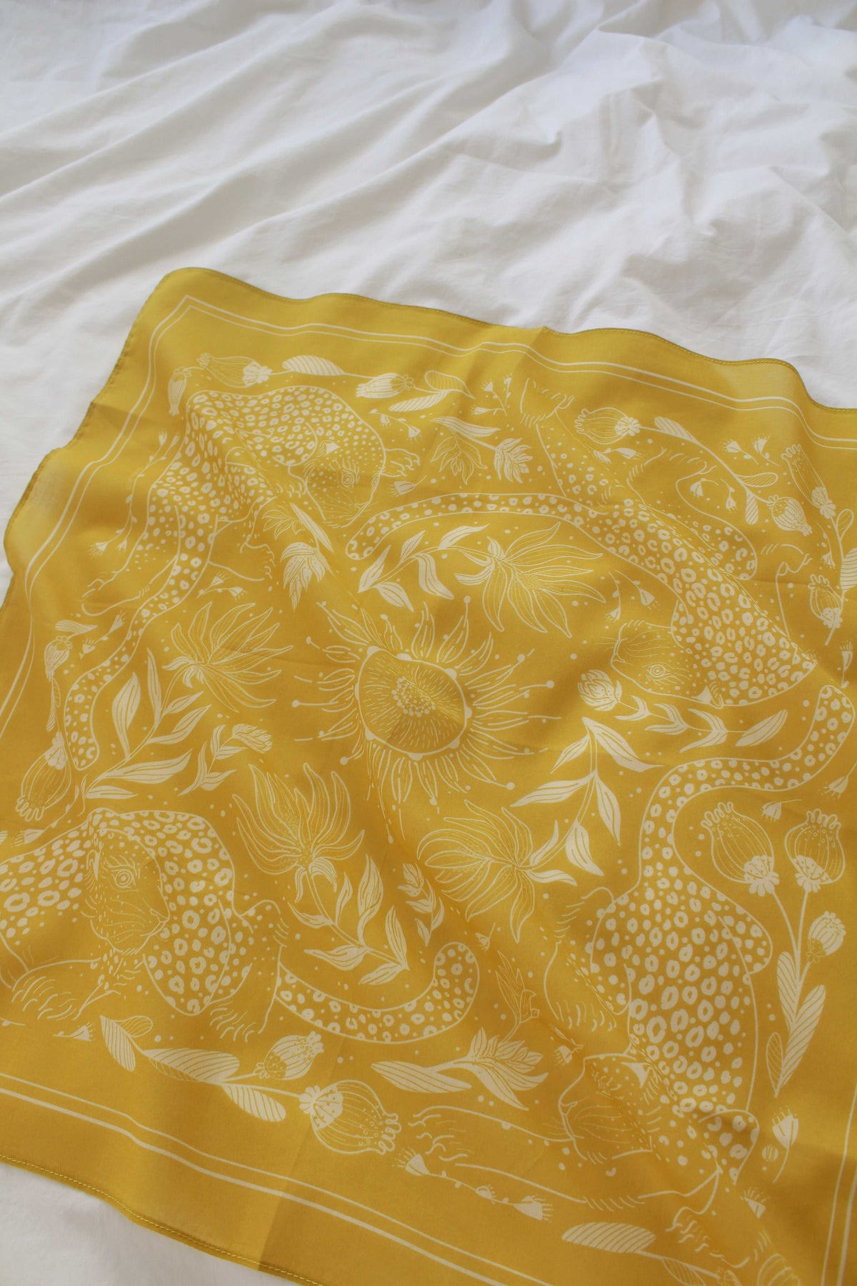 Leopard, and the Sun Bandana Scarf (Mustard) Bandana Scarf