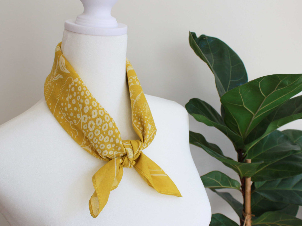 Leopard, and the Sun Bandana Scarf (Mustard) Bandana Scarf