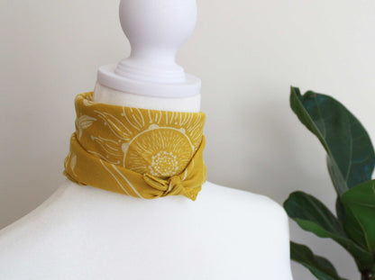 Leopard, and the Sun Bandana Scarf (Mustard) Bandana Scarf