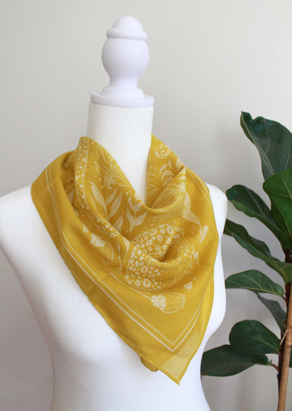 Leopard, and the Sun Bandana Scarf (Mustard) Bandana Scarf