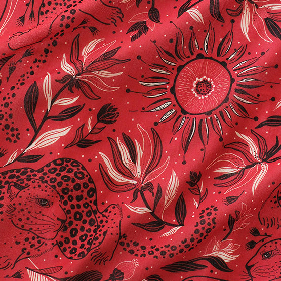 Leopard, and the Sun Bandana Scarf (Red)