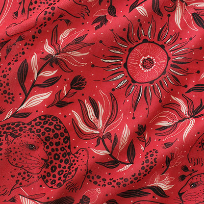 Leopard, and the Sun Bandana Scarf (Red)
