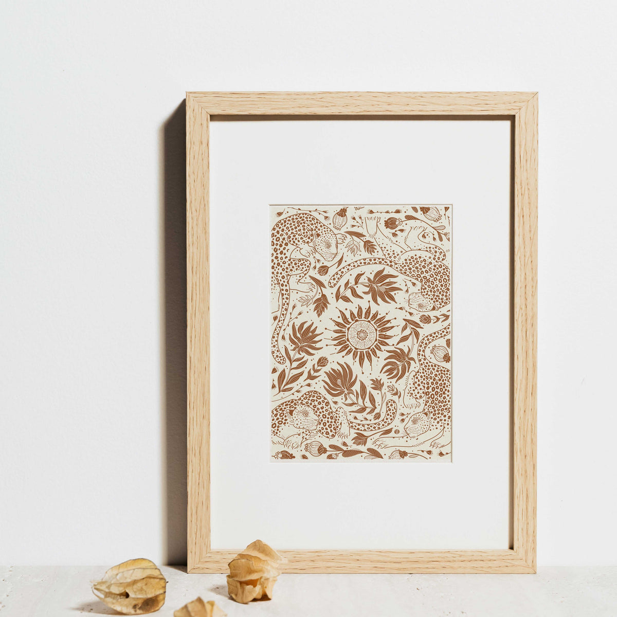Leopard, and the Sun Art Print Postcard Post Cards