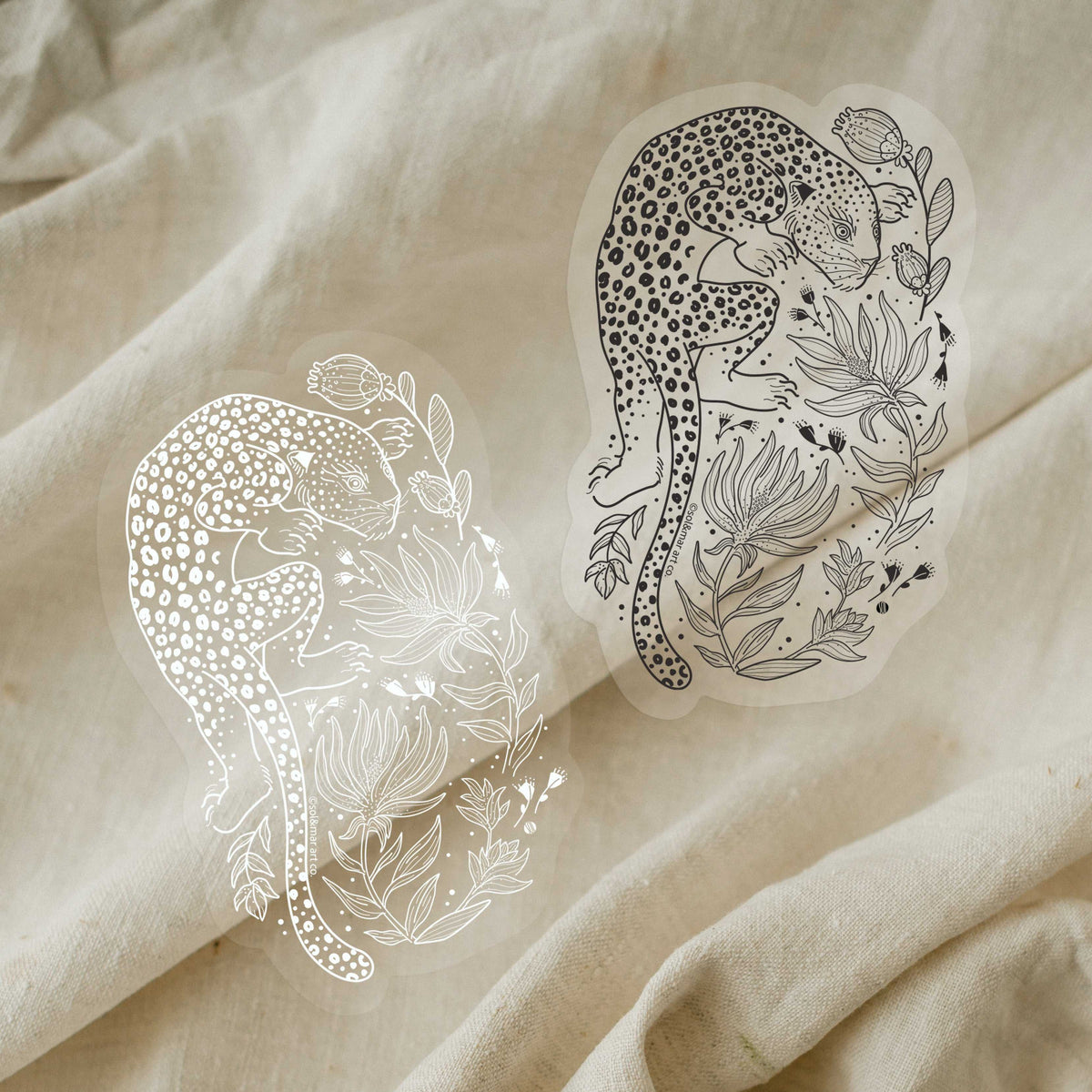 Leopard Line Art Sticker 01 Decorative Stickers