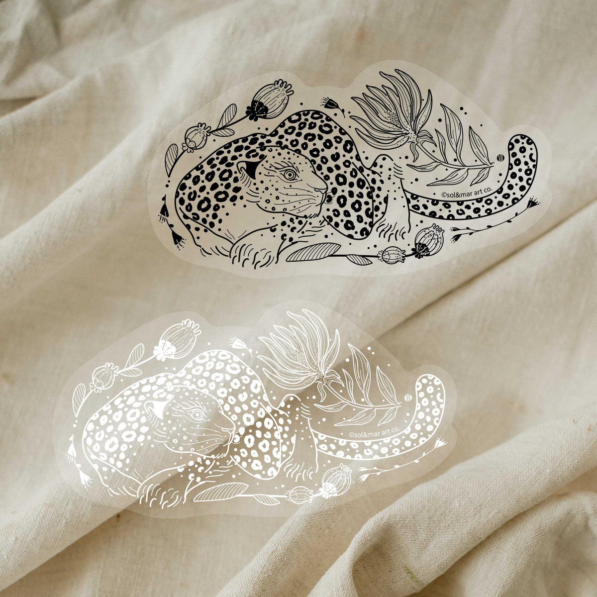 Leopard Line Art Sticker 02 Decorative Stickers