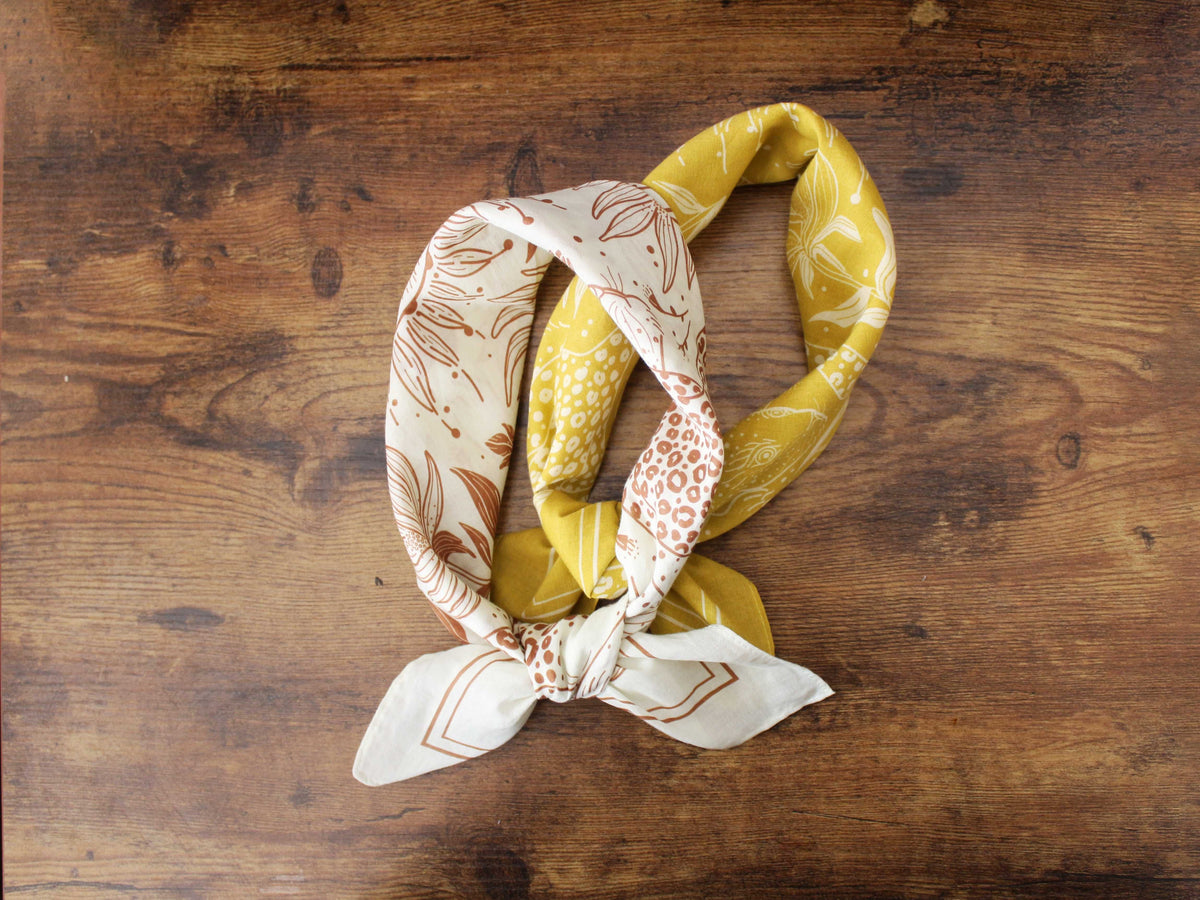 Leopard, and the Sun Bandana Scarf (Mustard) Bandana Scarf