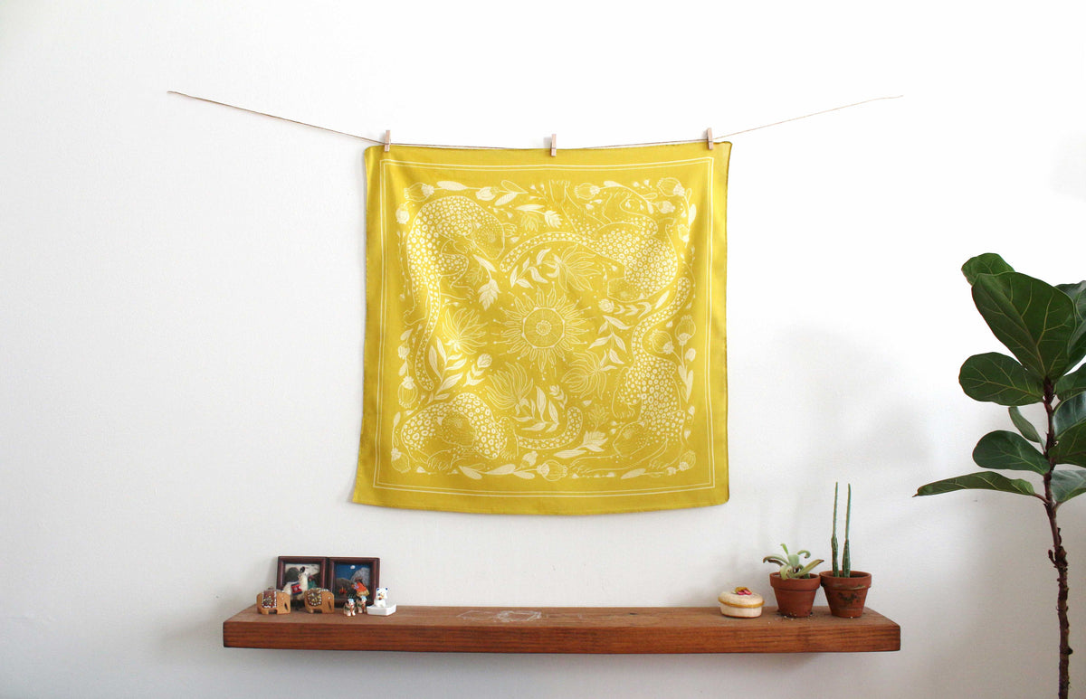 Leopard, and the Sun Bandana Scarf (Mustard) Bandana Scarf