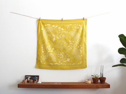Leopard tote bag + Bandana Gift set (Mustard) Tote bag