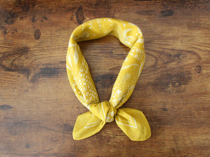 Leopard tote bag + Bandana Gift set (Mustard) Tote bag