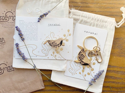 Narwhal Enamel Keychain + Pin Set Keychains