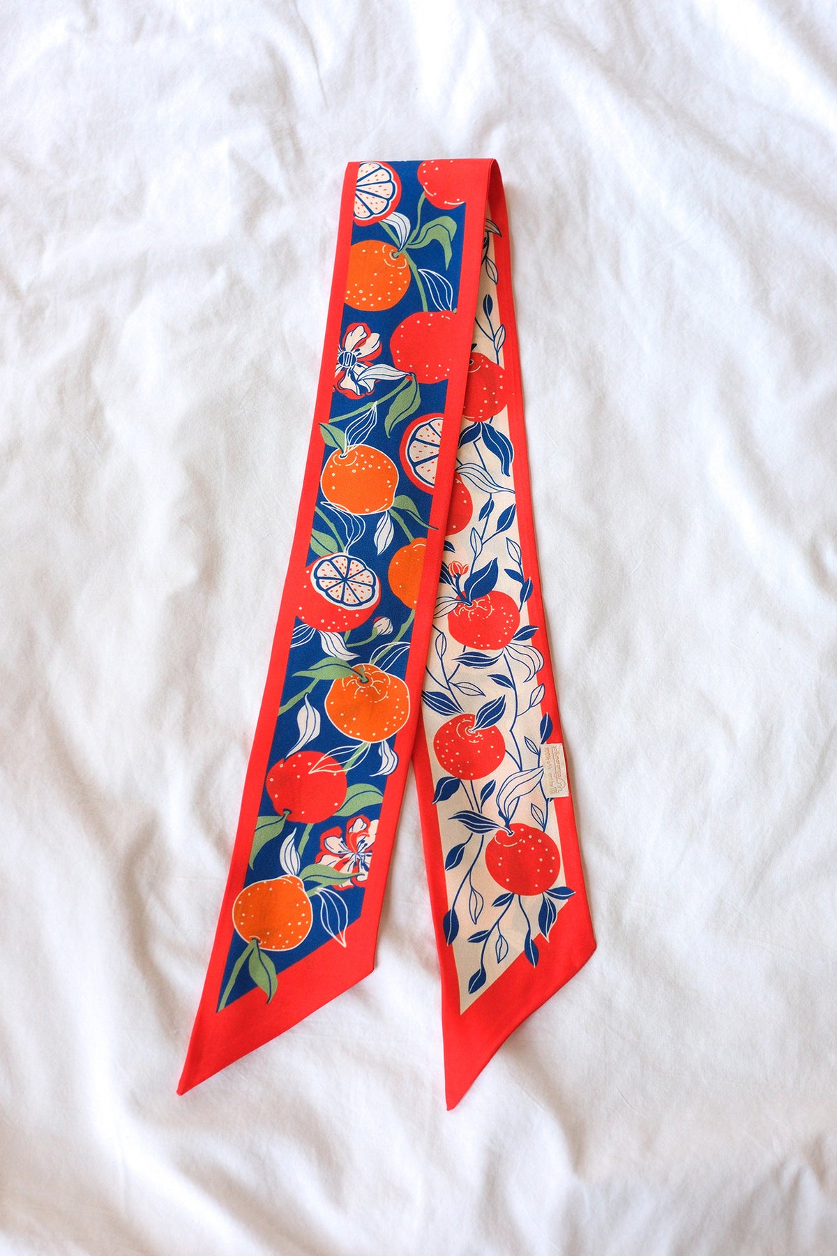 Orange Citrus Art Silk Twilly