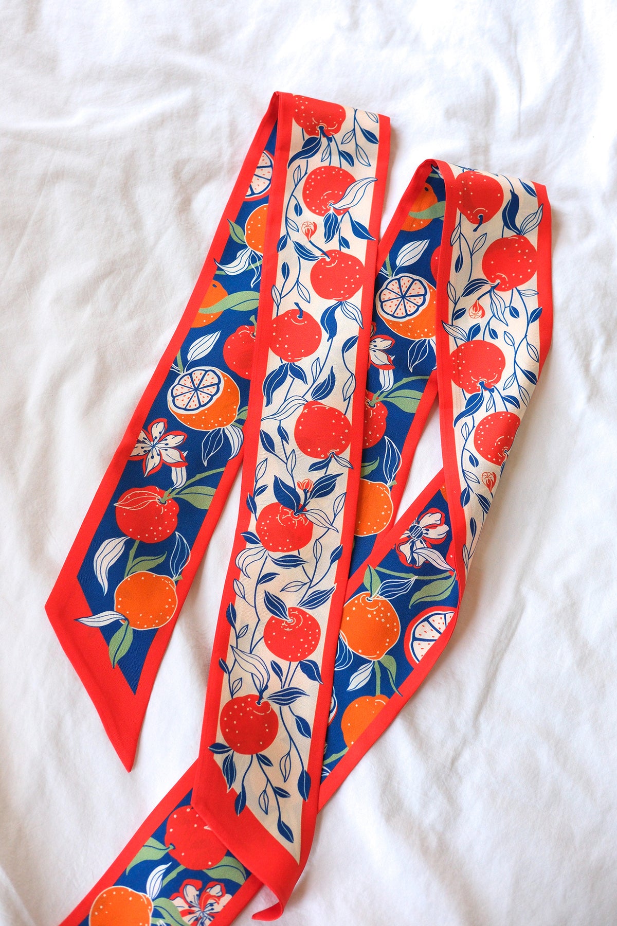Orange Citrus Art Silk Twilly