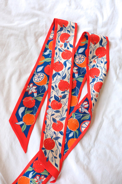 Orange Citrus Art Silk Twilly