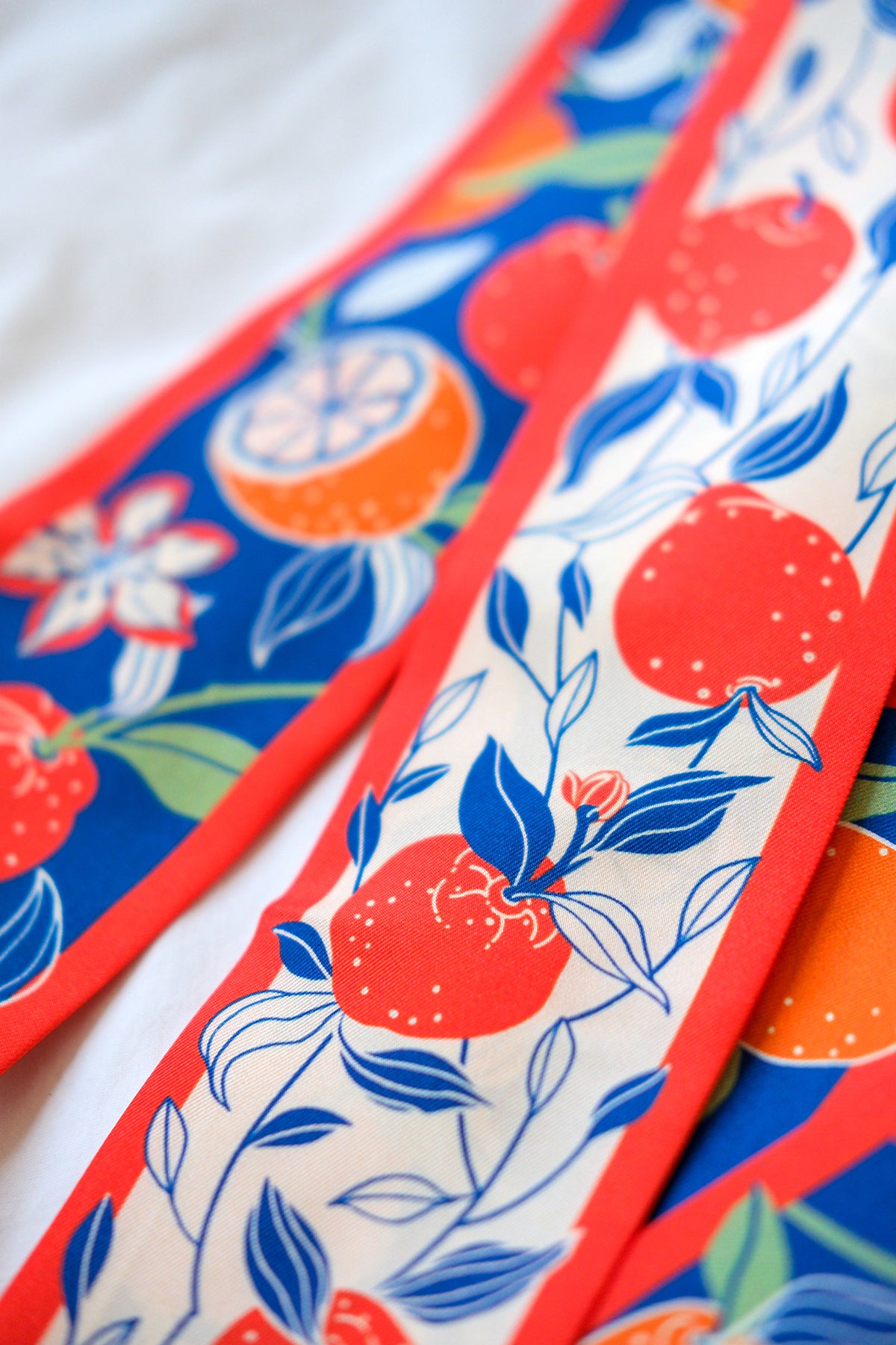 Orange Citrus Art Silk Twilly
