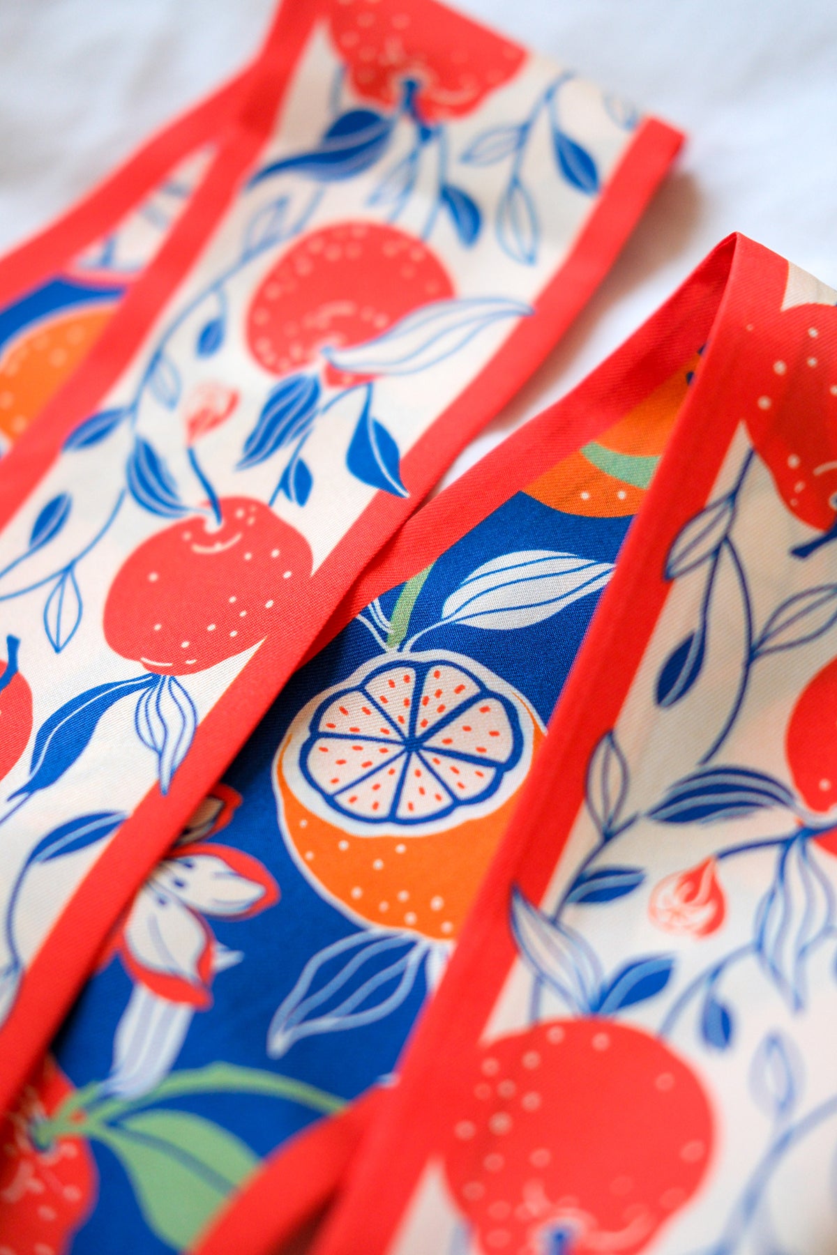 Orange Citrus Art Silk Twilly