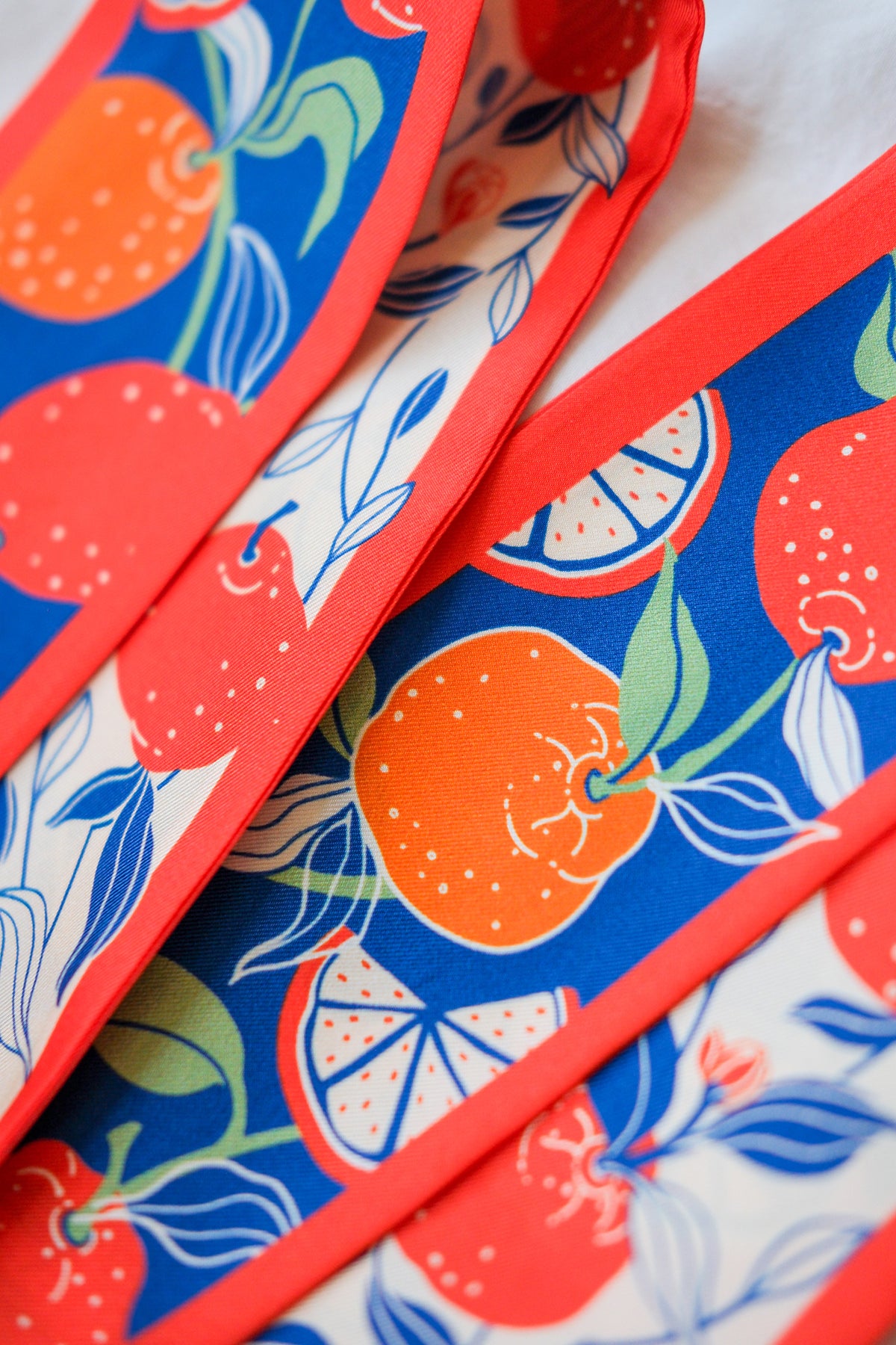 Orange Citrus Art Silk Twilly