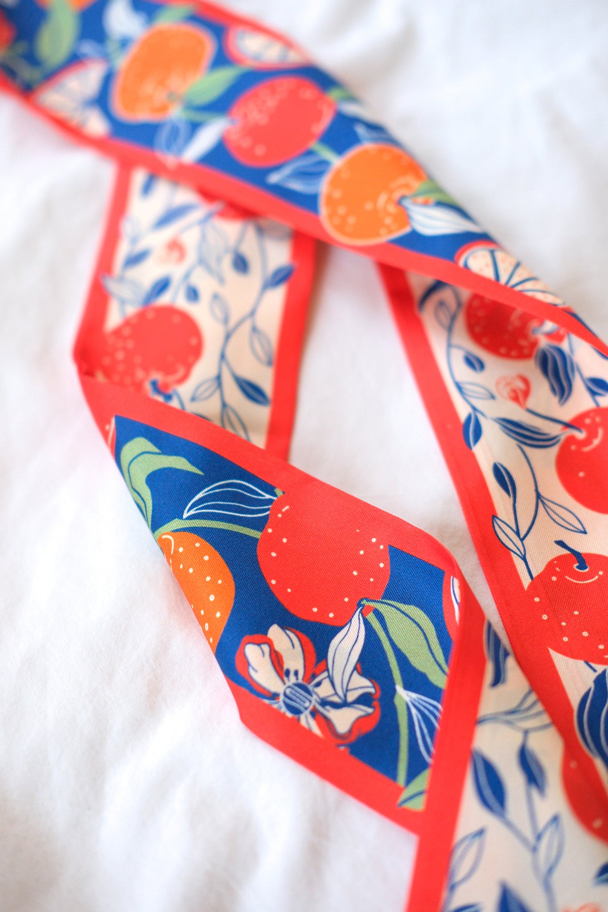 Orange Citrus Art Silk Twilly
