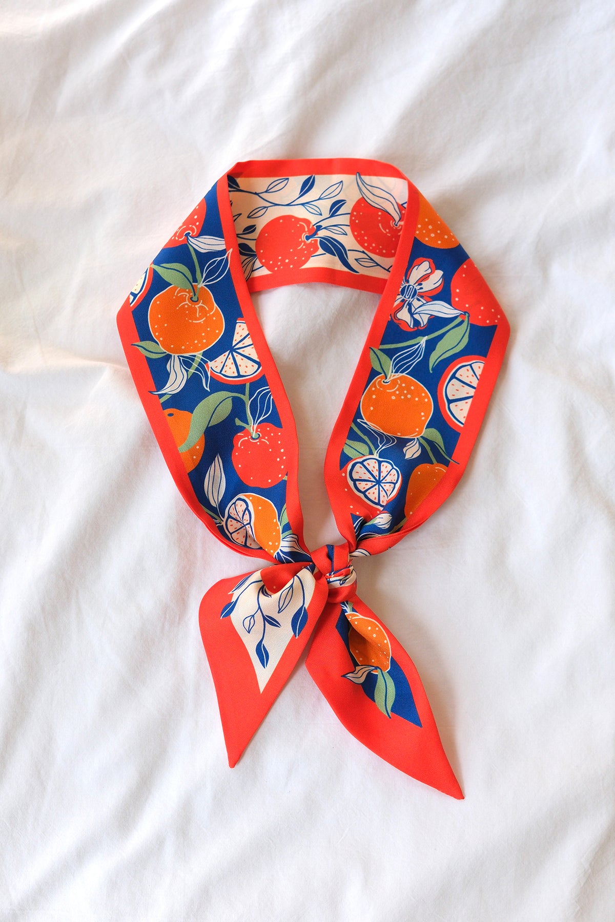 Orange Citrus Art Silk Twilly