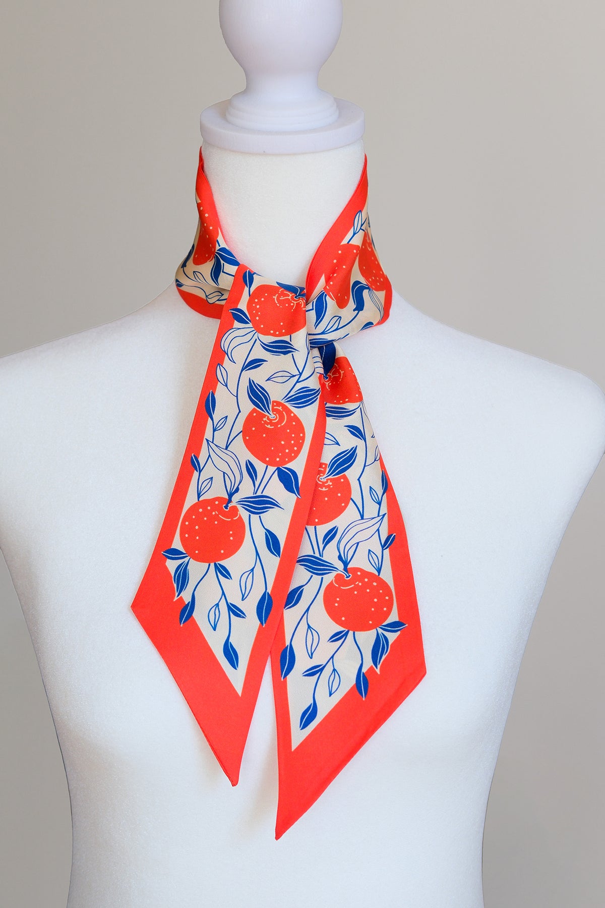 Orange Citrus Art Silk Twilly