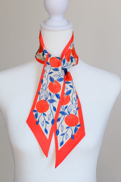 Orange Citrus Art Silk Twilly
