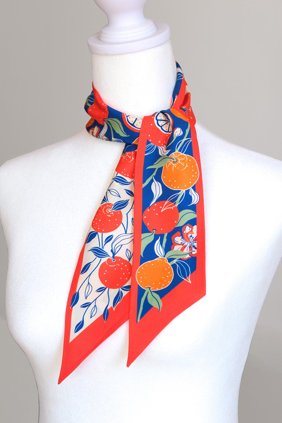 Orange Citrus Art Silk Twilly