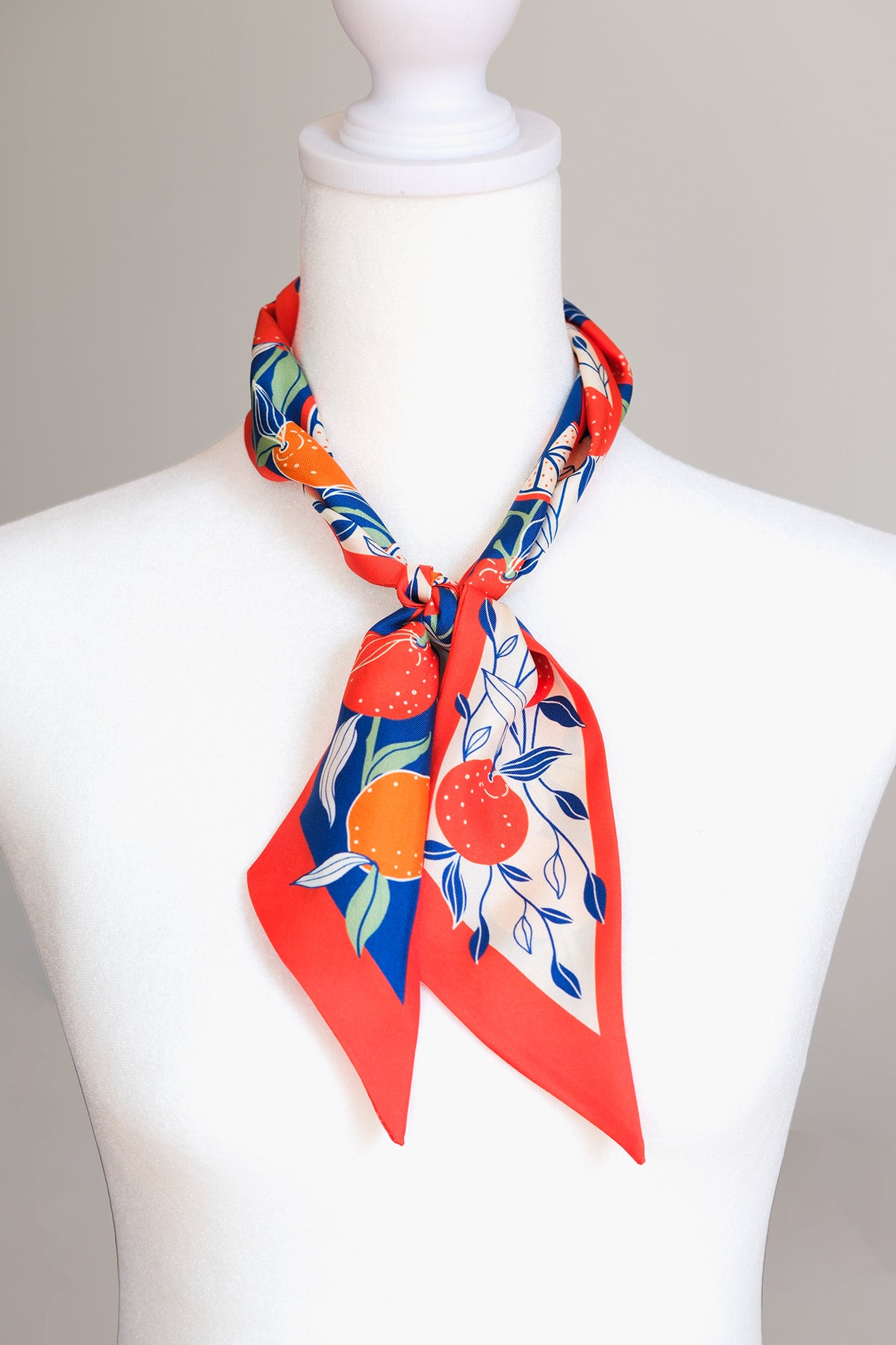 Orange Citrus Art Silk Twilly