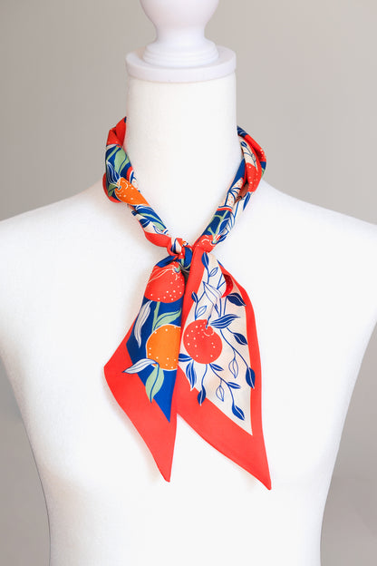Orange Citrus Art Silk Twilly